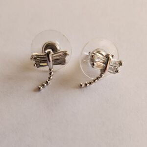 Silver Dragonfly Stud Earrings Minimalist Design